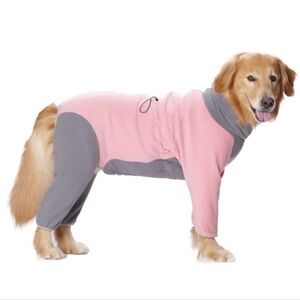 NWOT Yeapeeto Brand Pink and Gray Fleece Dog Coat Size 6XL